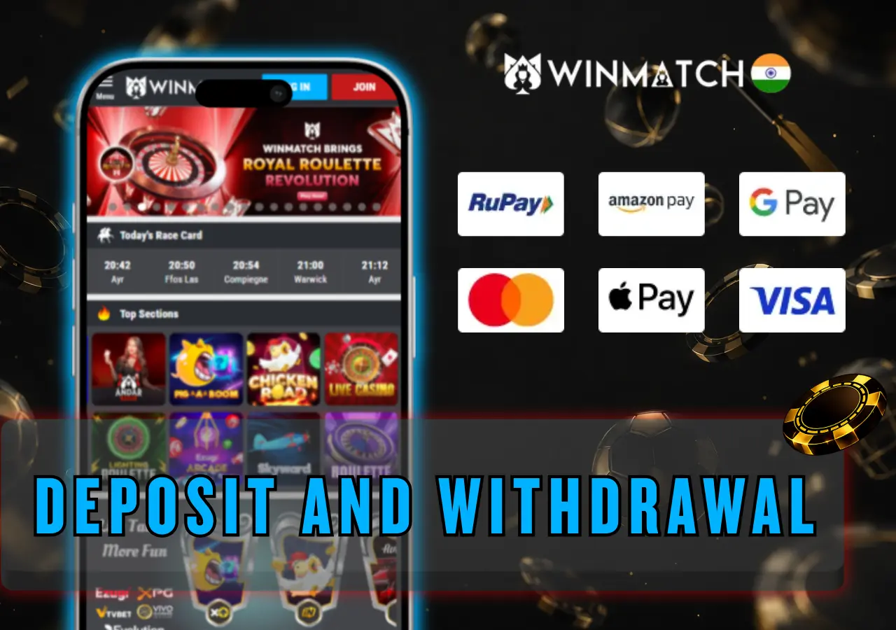 winmatch deposits and withdrawal