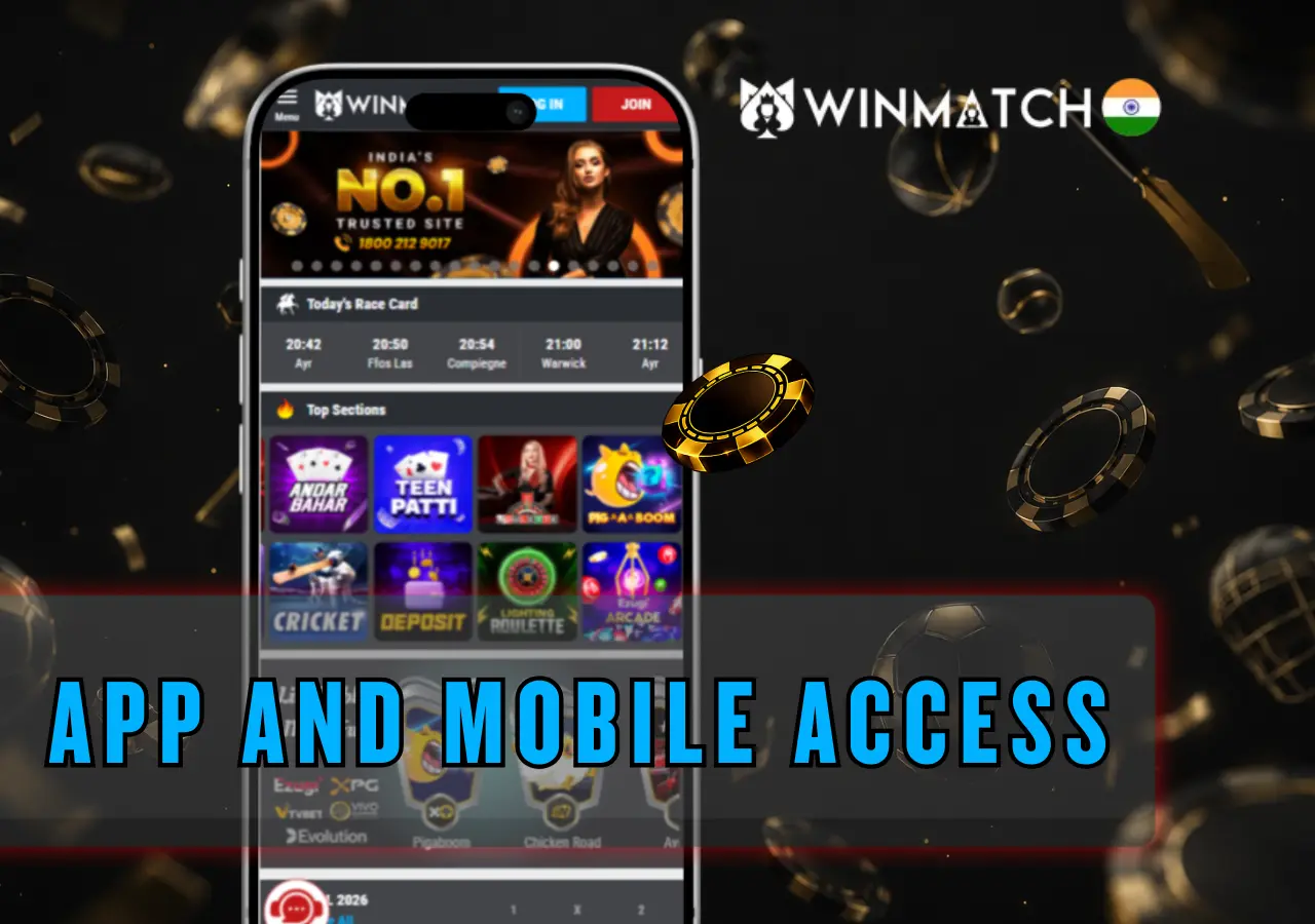 Winmatch mobile betting app and access